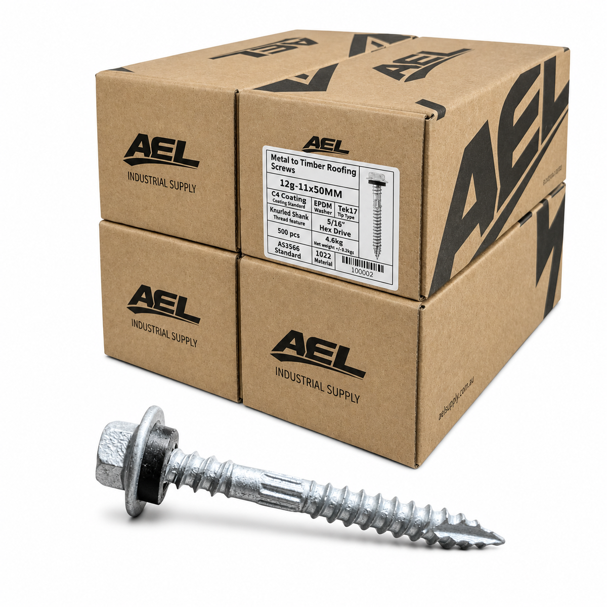 12g-11 × 50mm GripMax™ C4 Timber Roofing Screw – Type 17